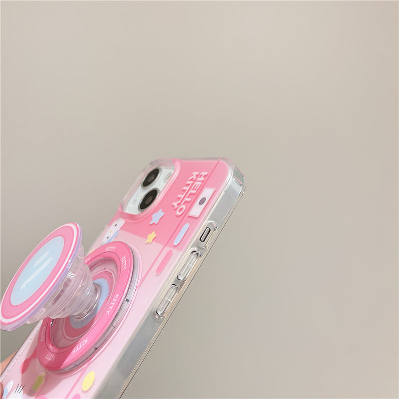 Kawaii Cat Camera Magnetic Stand Phone Case