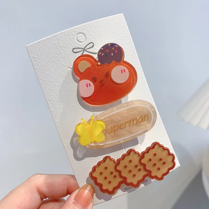 Three Cartoon Bear Hair Clips