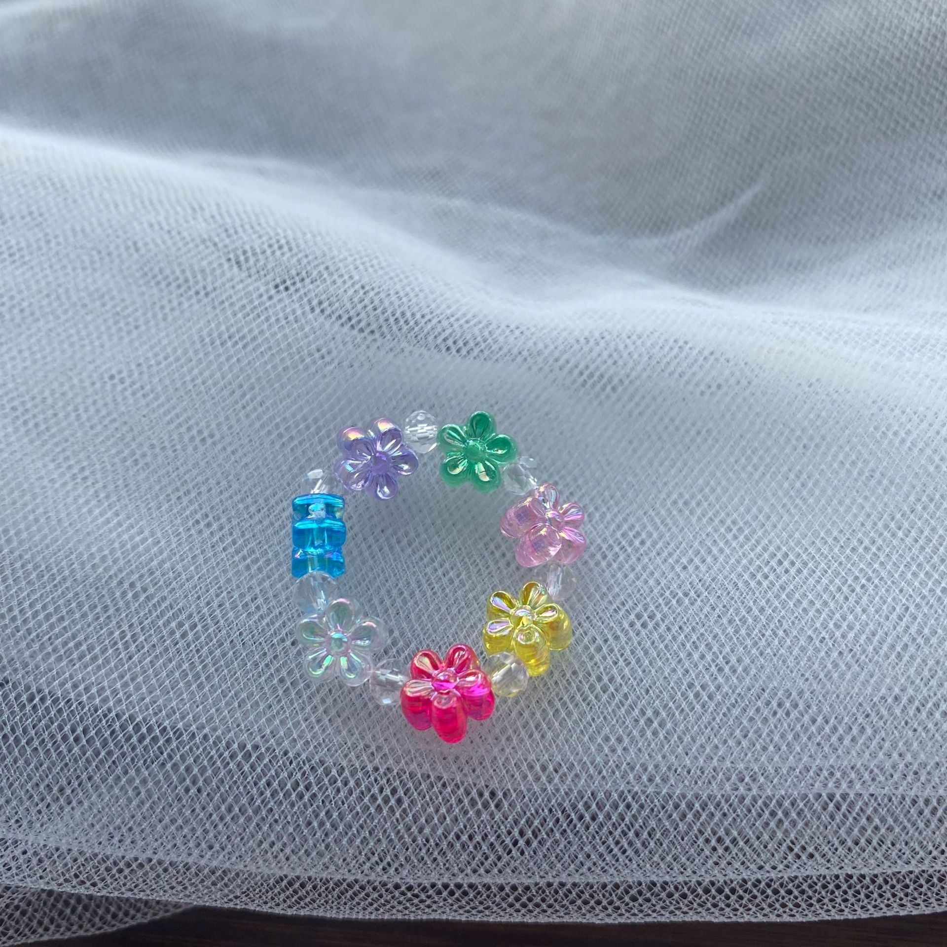 Sweet Flower Crystal Ring