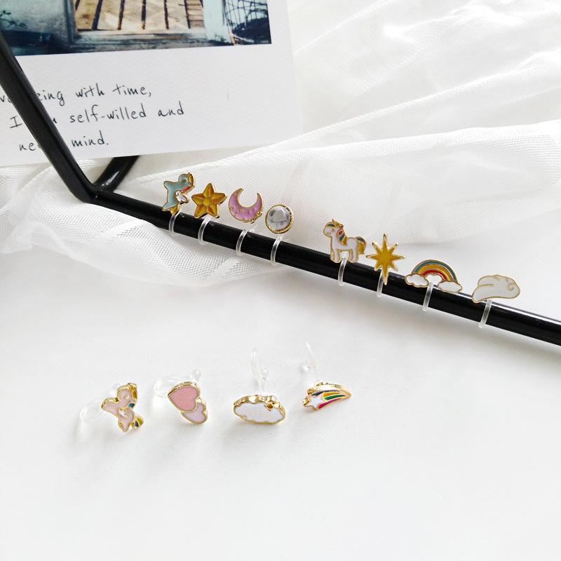 Cute Rainbow Animals Earrings*4pcs