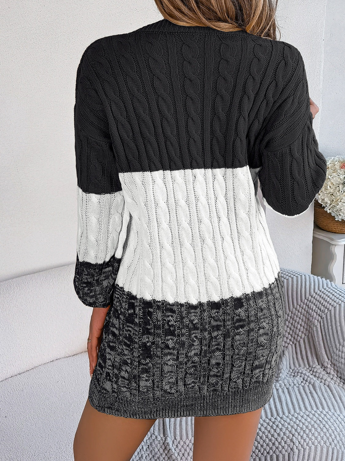 Round Neck Sweater Dress