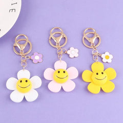 Cute Smiling Sunflower Keychain