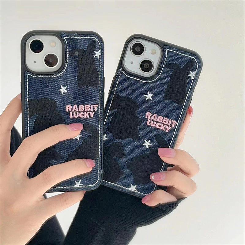 Demin Star Black Bunny Phone Case