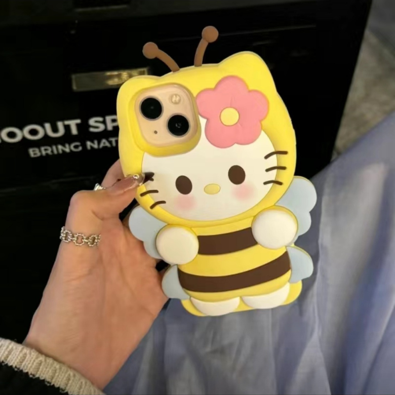 Kawaii Cartoon Bee Cat Phone Case