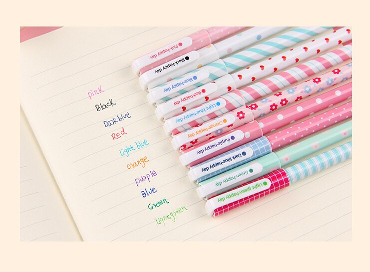 Kawaii Flower Gel Pen Set (Pack of 10)