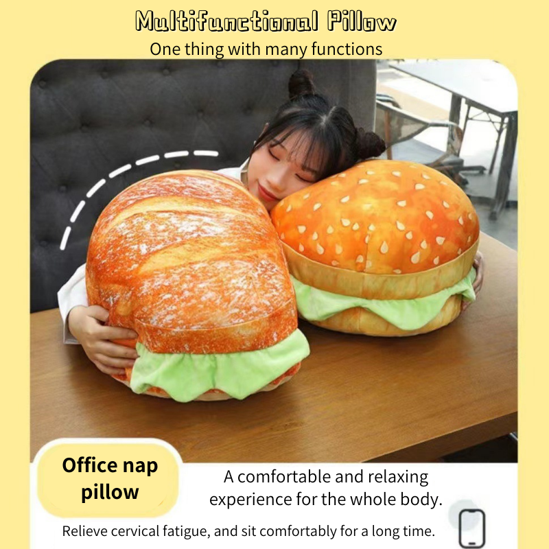 Kawaii Simulation Hamburger Bread Cushion Pillow