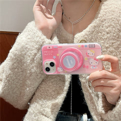 Kawaii Cat Camera Magnetic Stand Phone Case