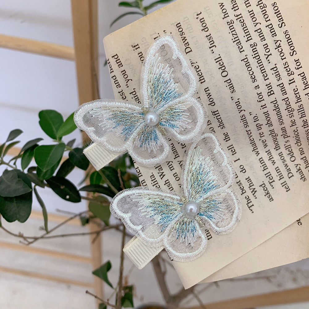 Vintage Embroidered Butterfly Hair Clip