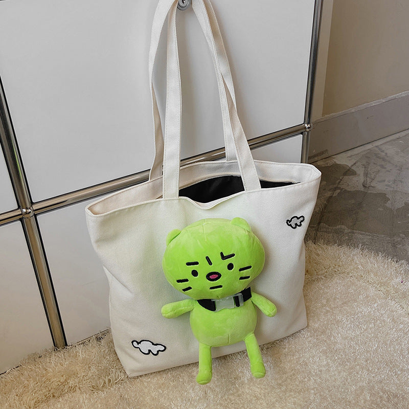 Funny Green Cat Tote Bag