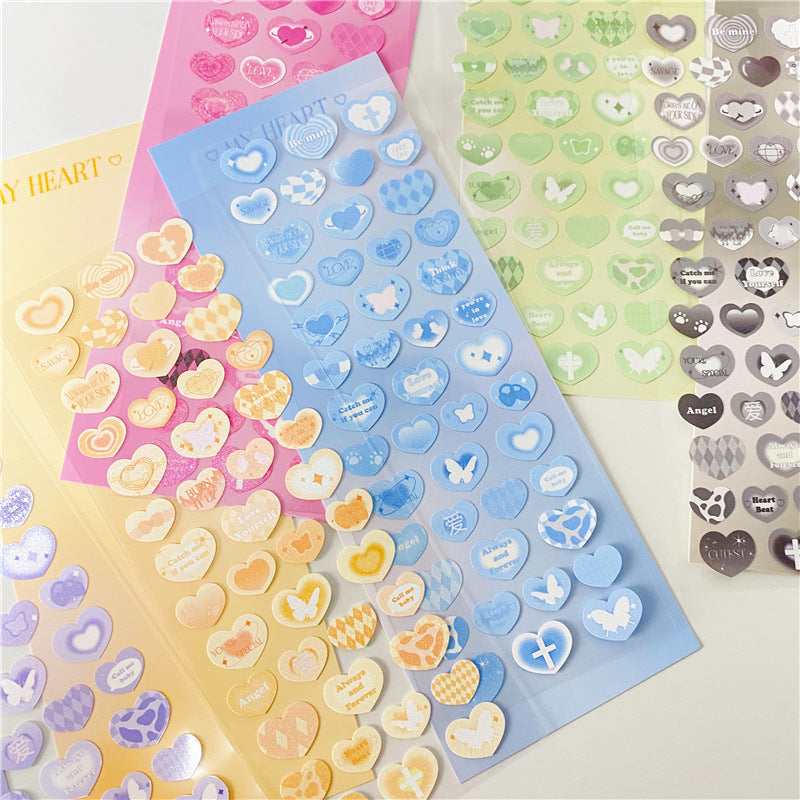 Kawaii Retro Gradient Heart Sticker