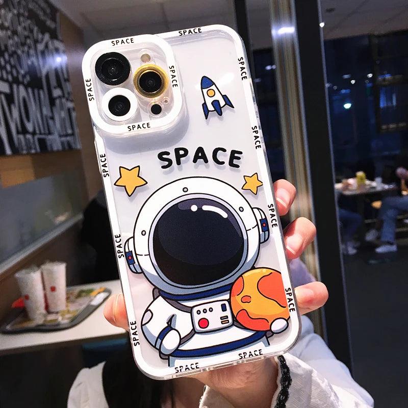 Adorable Cartoon Astronaut Design - Cute Phone Cases for iPhone 14 Pro Max 13 12 11 X XR XS 7 8 Plus