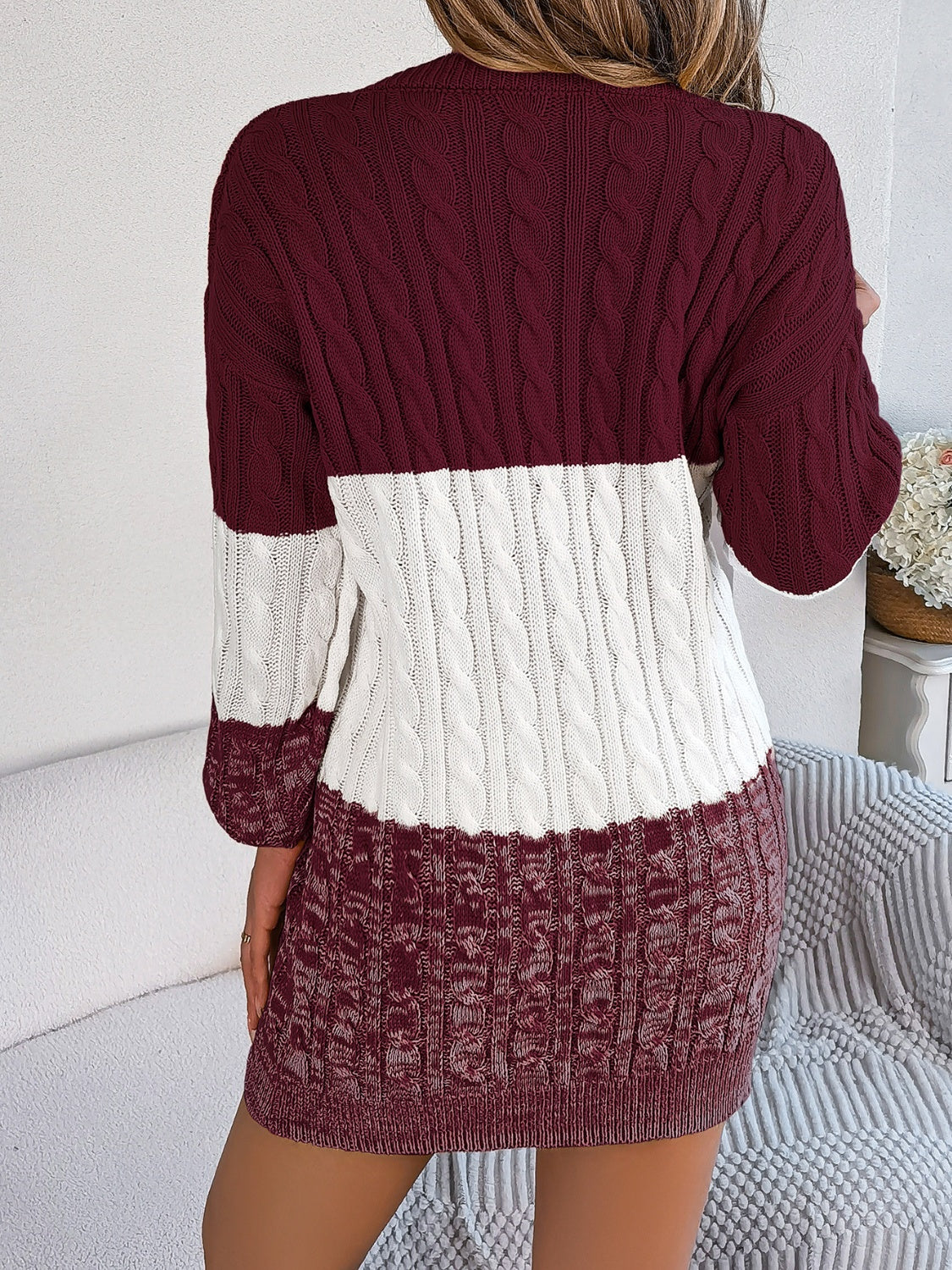Round Neck Sweater Dress