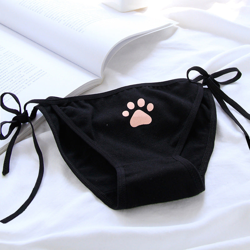 Anime Cute Cat Paw Tie Panties