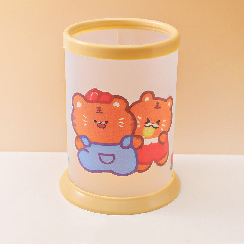 Cartoon Round Folding Pen Holder