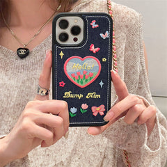 Denim Butterfly Tulip Phone Case