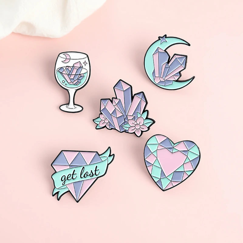 Diamond Flower Pins