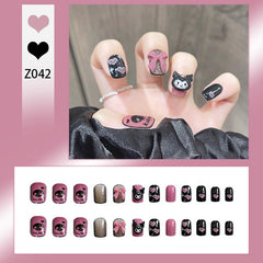 Kuromi Wearable Nails Finished Manicure