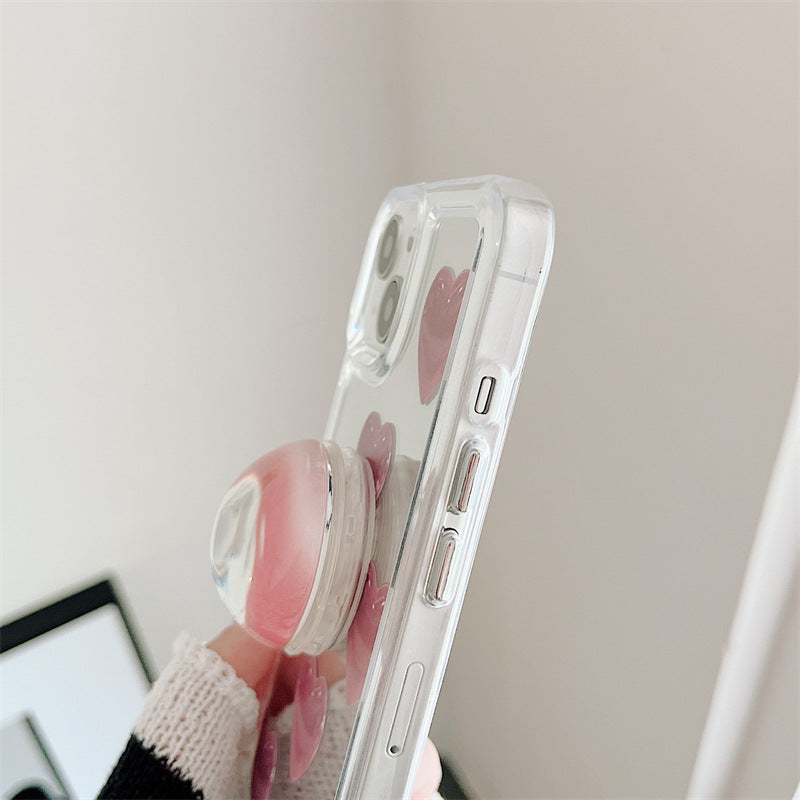 Pink Heart Mirror Phone Case