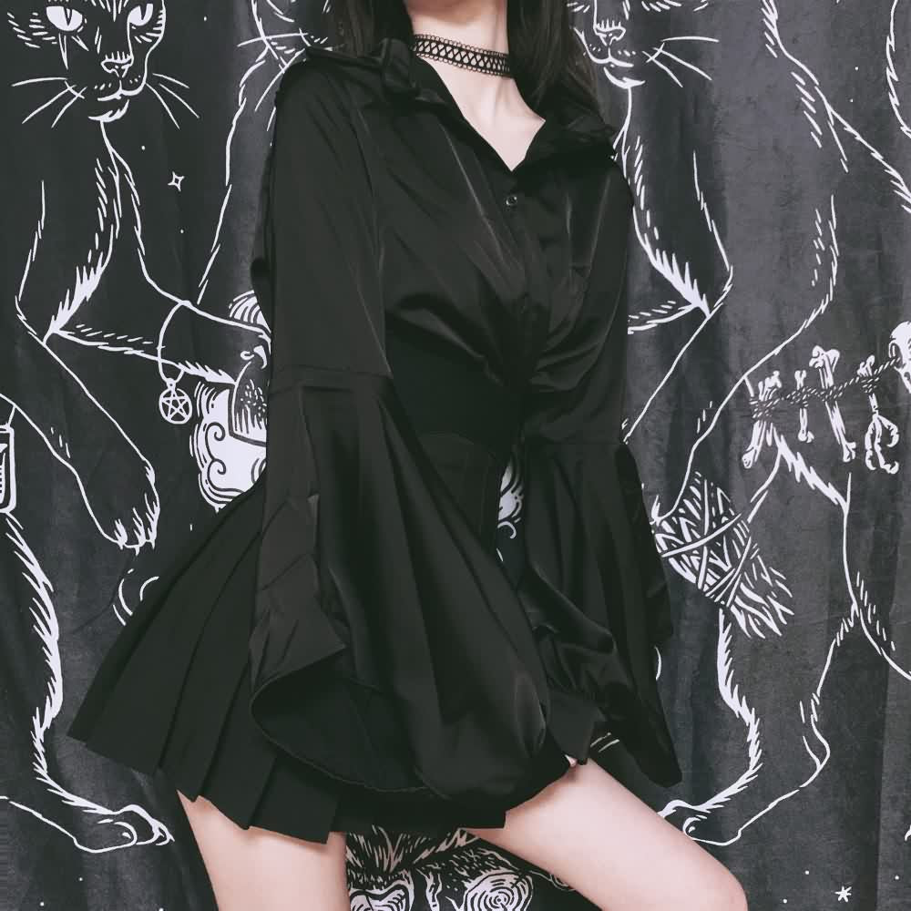 Alternative Style Bell Sleeve Blouse