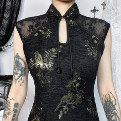 Alternative Style Cheongsam Midi Dress