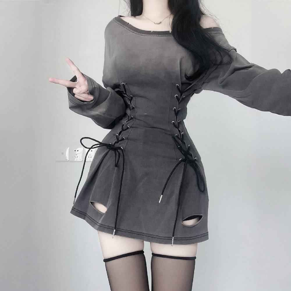 Alternative Syle Lace Up Mini Dress