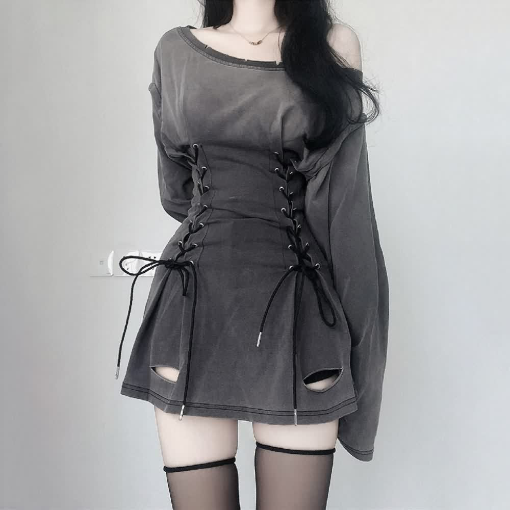 Alternative Syle Lace Up Mini Dress