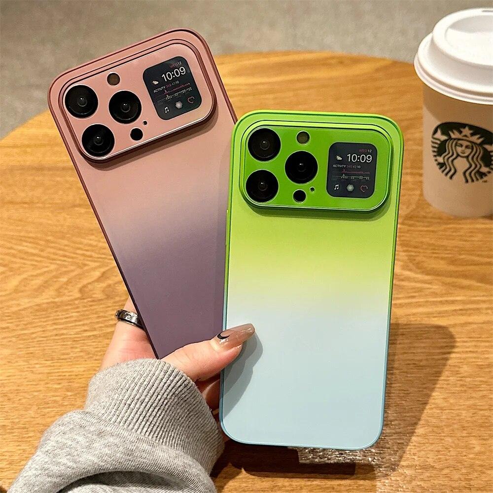 Aurora Gradient Cute Laser Matte Phone Case for iPhone 14, 13, 12, 11 Pro Max, 14 Plus, and 14 Pro