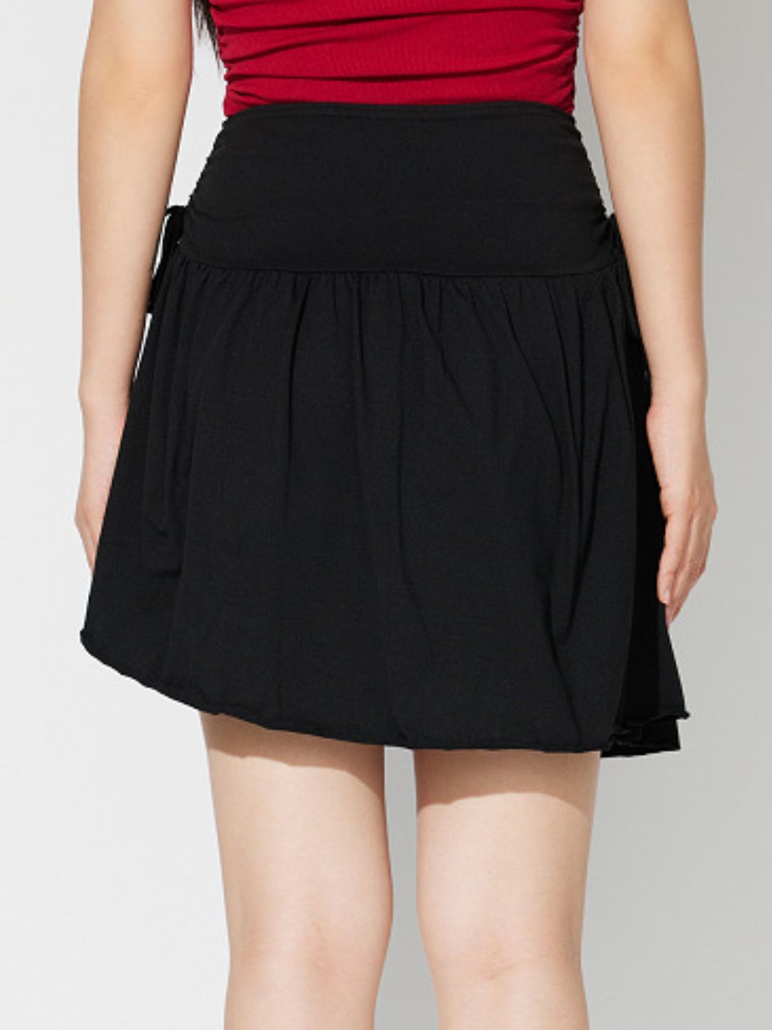 Side Tie-Mini Skirt