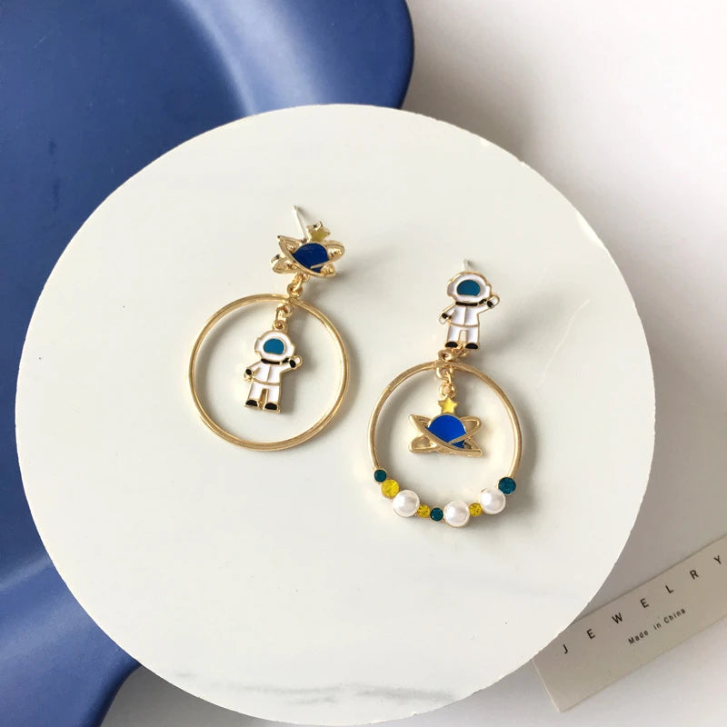 Astronaut Planet Earrings