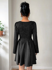 Striped Long Sleeve Mini Dress