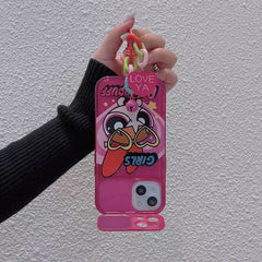 Kawaii Girl Flip Mirror Stand Phone Case