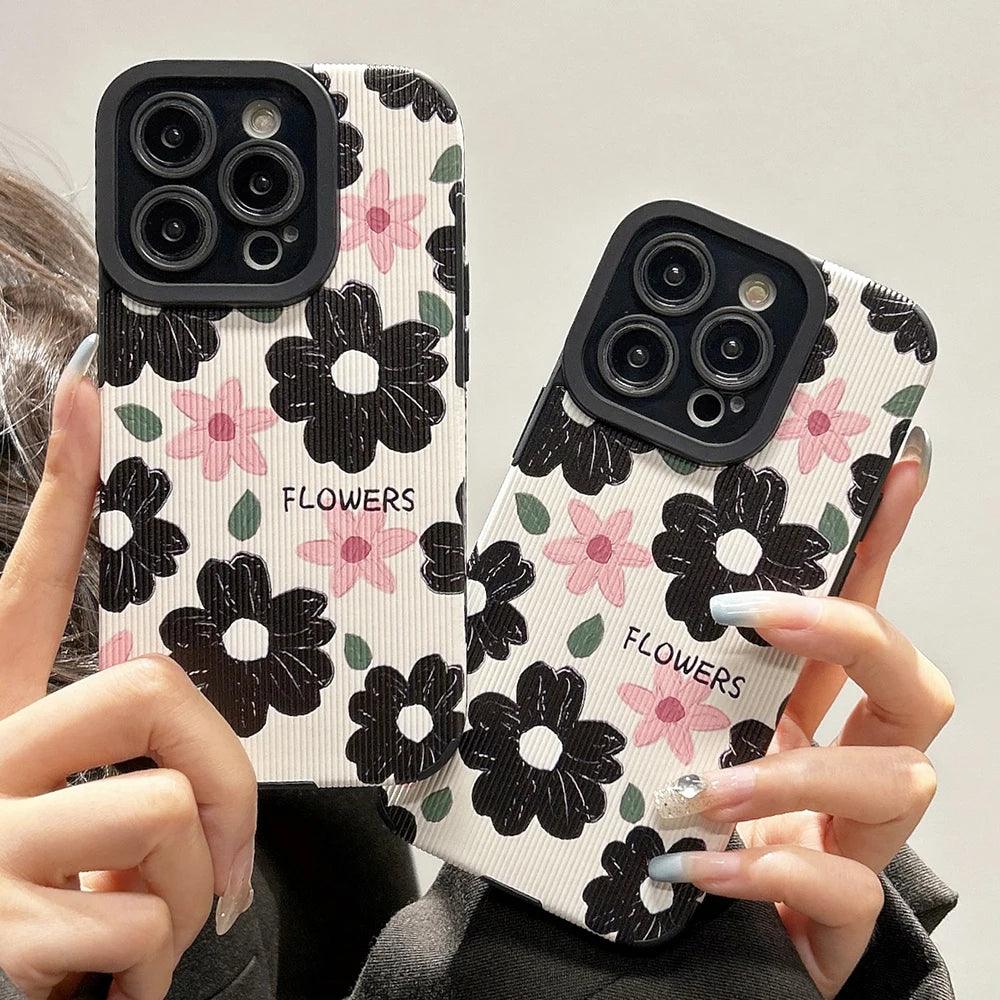 B240 Cute Phone Case: Floral Elegance for iPhone 7-15 Pro Max - Style and Protection in One!