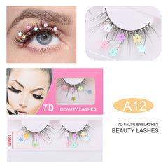 Heart Glitter Small Flower Sequin False Eyelashes