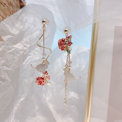 Sweet Cat Flower Earrings