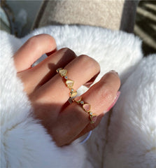 Lovely Heart Natural Stone Adjustable Ring