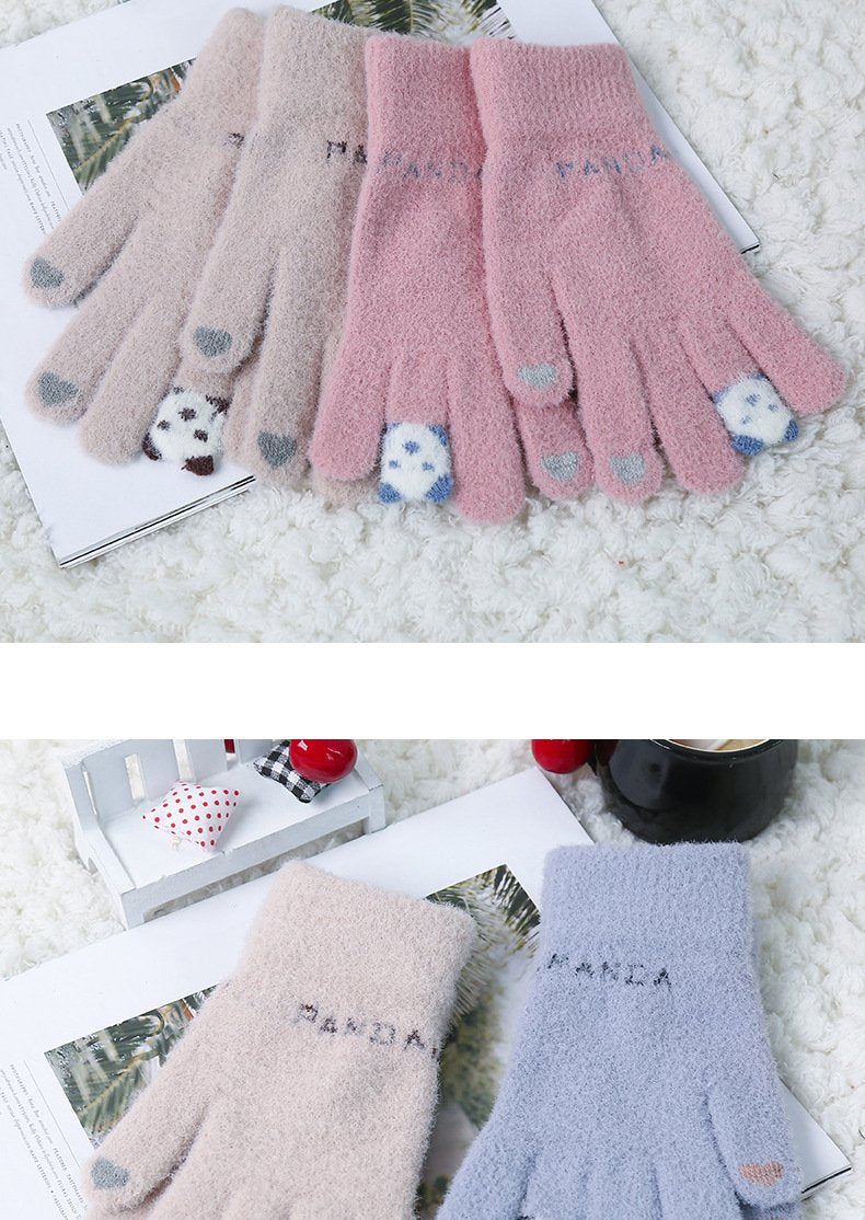 Cartoon Touch Screen Split Finger Gloves