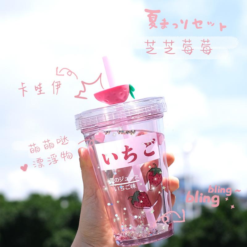 Sparkling Fruit Straw Cup