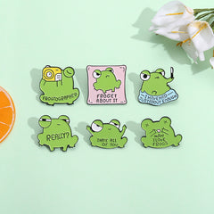 Cartoon Cute Frog Letter Pins