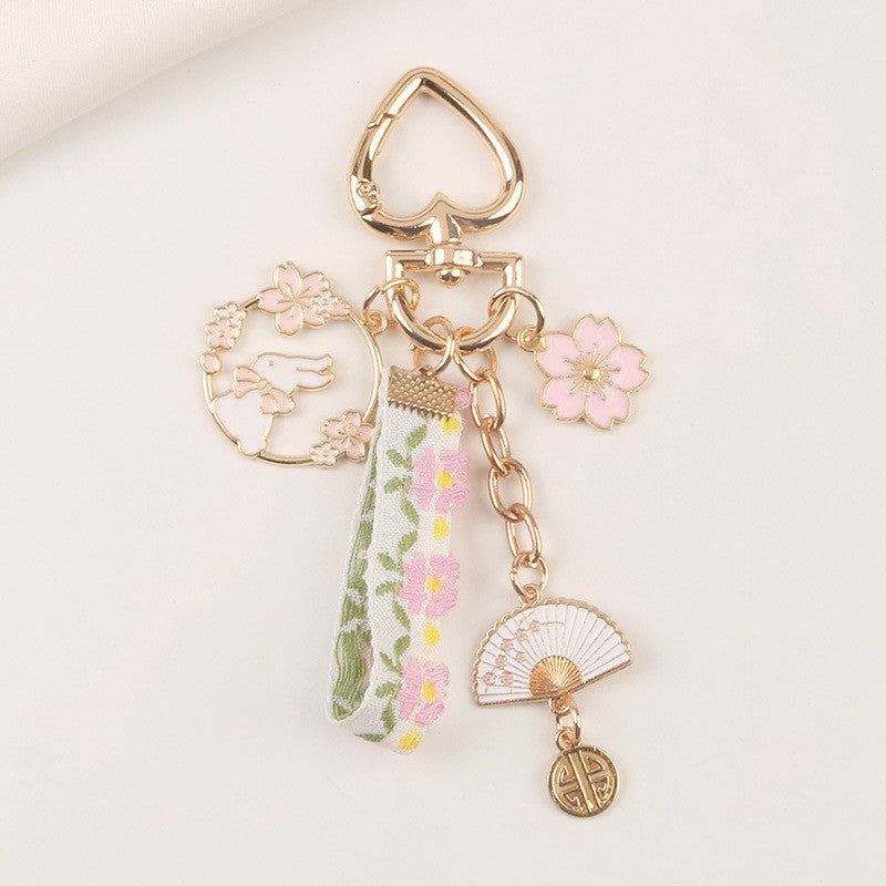 Cute Rabbit Fan Keychain