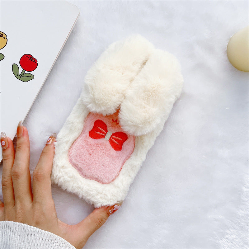 Plush Bow Long-Eared Rabbit Phone Case