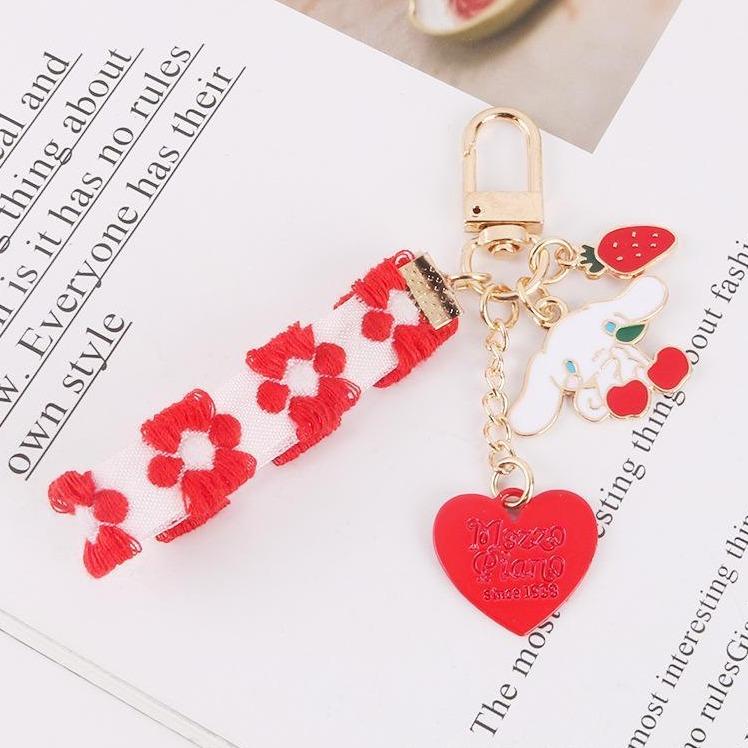 Big Ear Rabbit Love Strawberry keychain