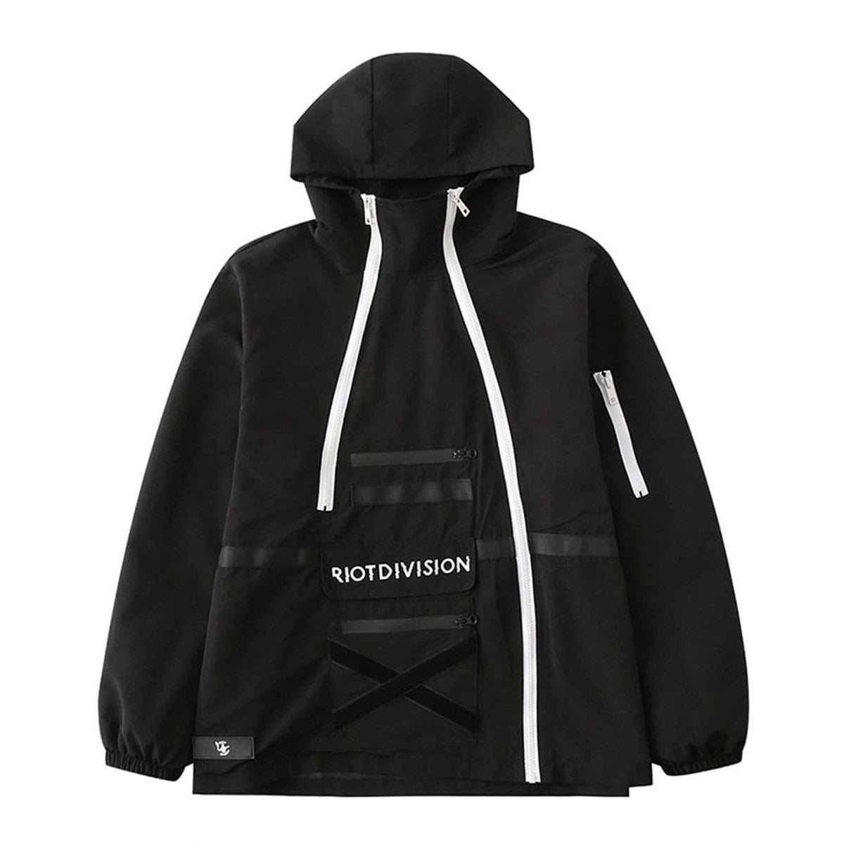 Irregular Zip Up Print Cargo Jacket