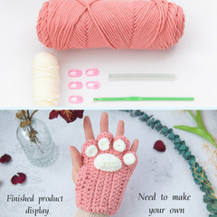 Diy Kawaii Half Finger Cat Claw Gloves