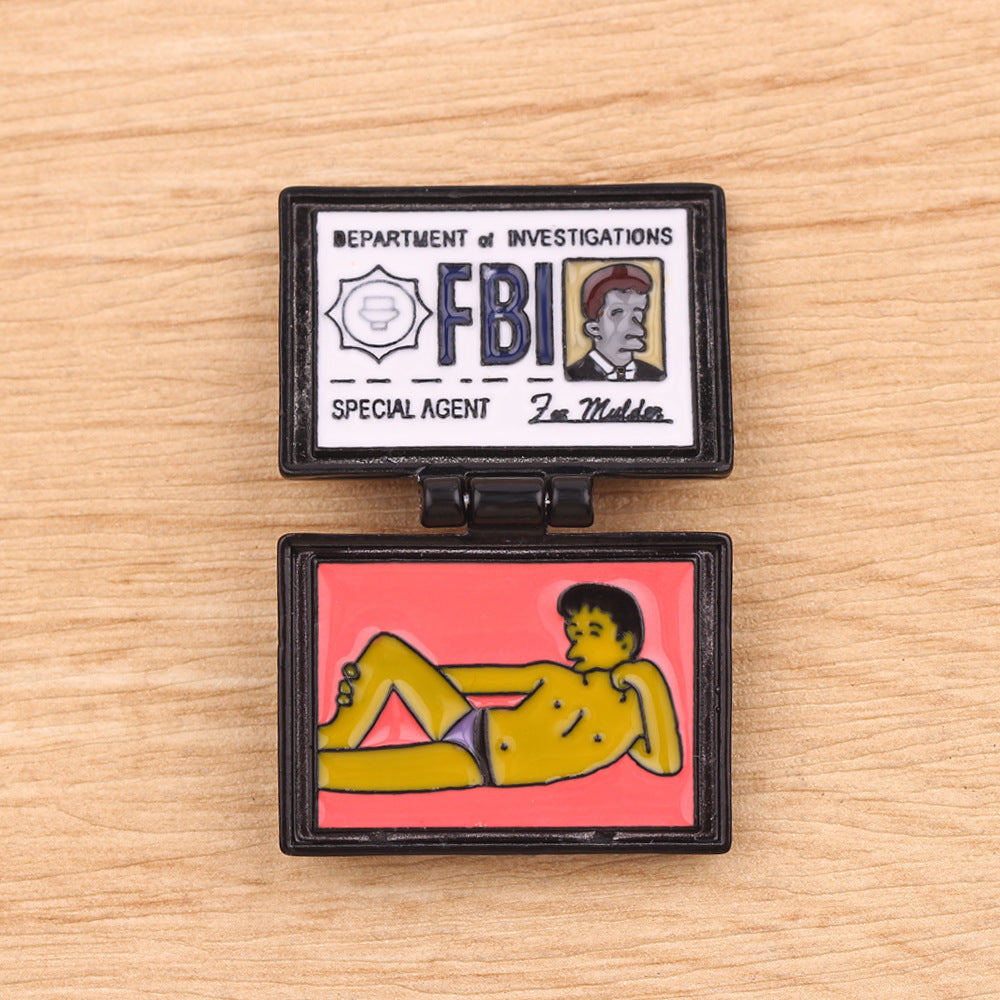 Fun Cartoon FBI Work Permit Pin