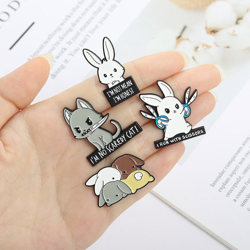 Cartoon Rabbit Hamster Letter Pins