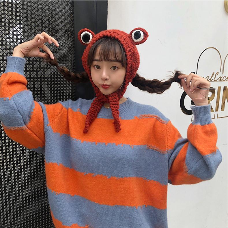 Big Eyes Frog Wool Knitted Hat