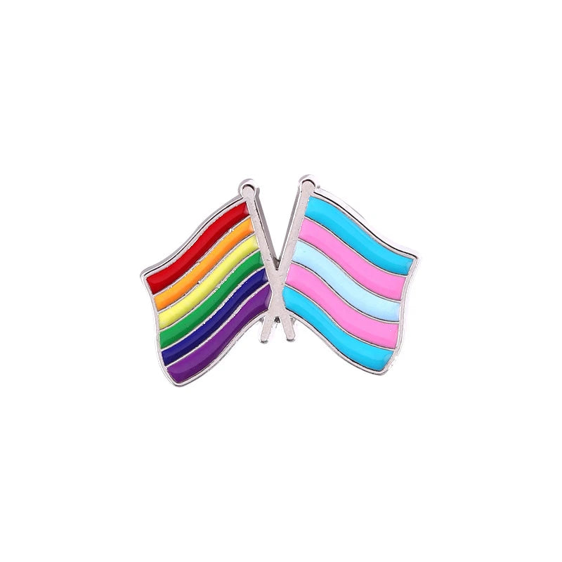 Rainbow Balloon Flag Pins