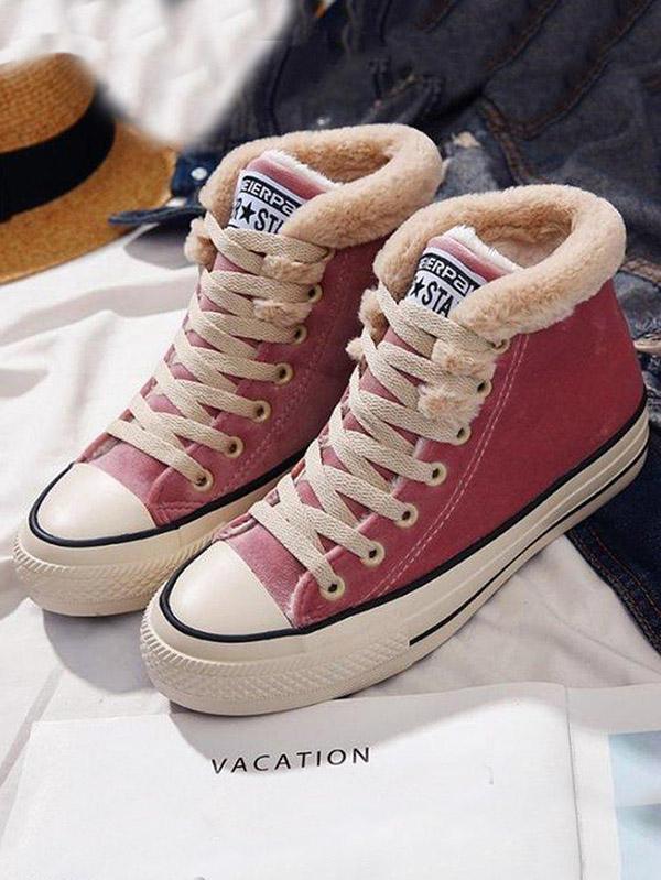 Fashion Warm Fuzzy Plush Sneakers