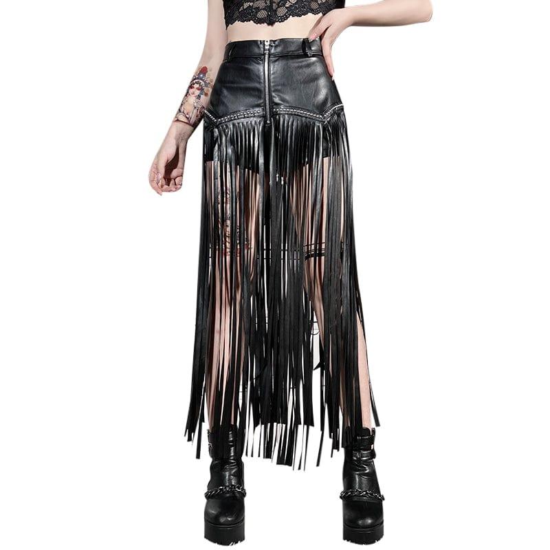 Rivet Chain Tassel Skirt