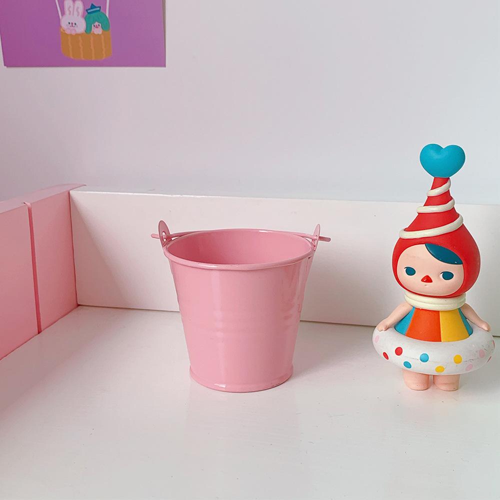 Mini Pink Bucket Pen Holder